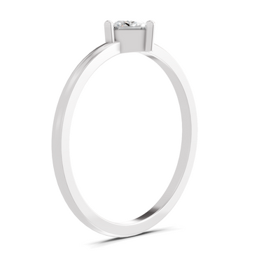 Sparkles Lab Grown Diamond 0.04 Kite-Set Princess Cut Solitaire Ring| 14K White Gold