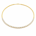 Celestia Oval Diamond Graduated Necklace