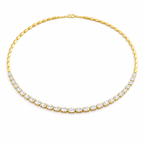 Celestia Oval Diamond Graduated Necklace