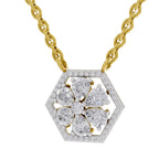 1.63 Ct Pear Floral Diamond Necklace in 14K