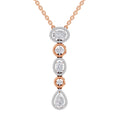 1.76 Ct Multi-Diamond Drop Necklace | 14K Rose Gold
