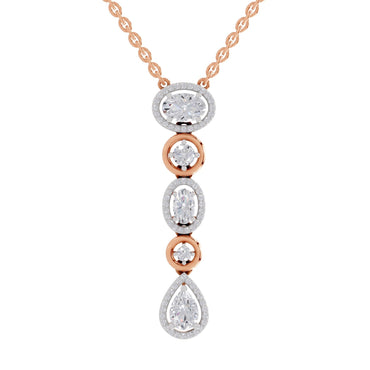 1.76 Ct Multi-Diamond Drop Necklace | 14K Rose Gold
