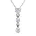 1.76 Ct Multi-Diamond Drop Necklace | 14K White Gold