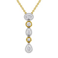 1.76 Ct Multi-Diamond Drop Necklace | 14K Yellow Gold