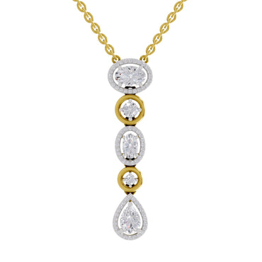 1.76 Ct Multi-Diamond Drop Necklace in 14K