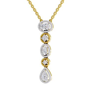 1.76 Ct Multi-Diamond Drop Necklace in 14K