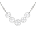0.11 Carat Round 5 stone Necklace | 14K White Gold