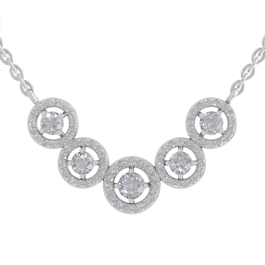 0.11 Carat 5 stone Necklace in 14K
