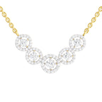 0.11 Carat 5 stone Necklace in 14K