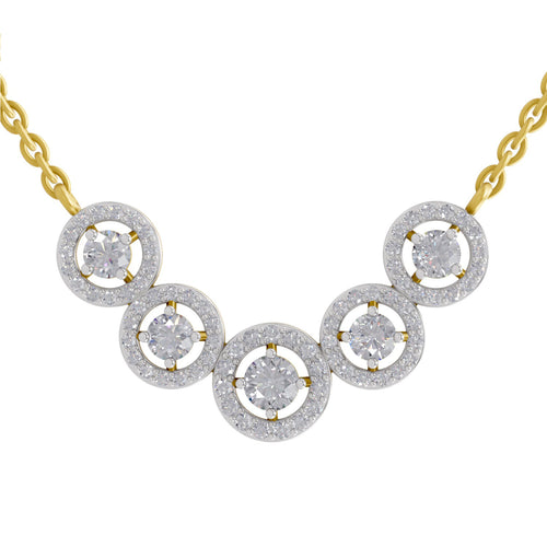 0.11 Carat 5 stone Necklace in 14K