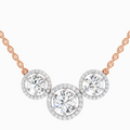 2.3 ct Triple Halo Pendant Necklace in 14K