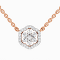 0.46 ct Flower Pendant Necklace in 14K