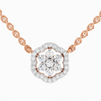 0.46 ct Flower Pendant Necklace in 14K