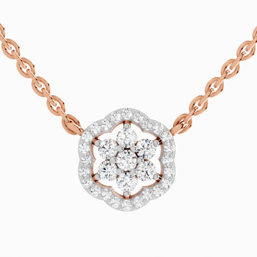 0.46 ct Flower Pendant Necklace in 14K