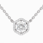 0.46 ct Flower Pendant Necklace in 14K