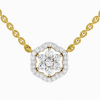 0.46 ct Flower Pendant Necklace in 14K