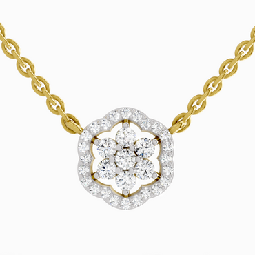 0.46 ct Flower Pendant Necklace in 14K