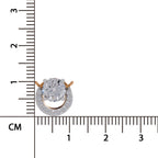 1.15 Ct Round Shape Halo Diamond Necklace | 14K Yellow Gold