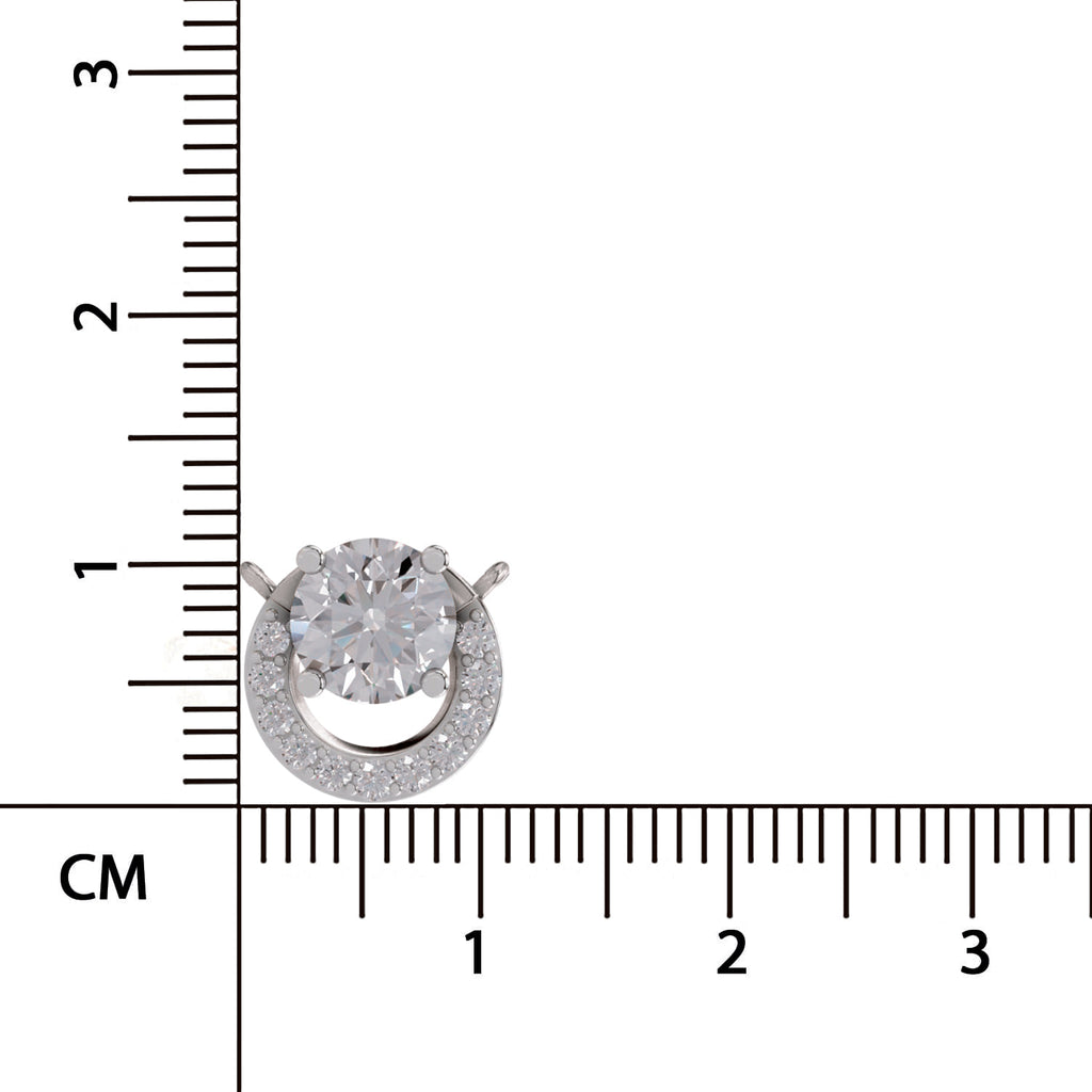 1.15 Ct Round Shape Halo Diamond Necklace | 14K Yellow Gold