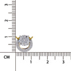 1.15 Ct Round Shape Halo Diamond Necklace | 14K Yellow Gold