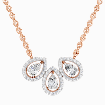 0.73 ct Pear Trio Pendant Necklace in 14K