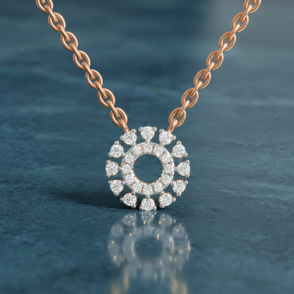 0.24 Carat Round Necklace | 14K Yellow Gold
