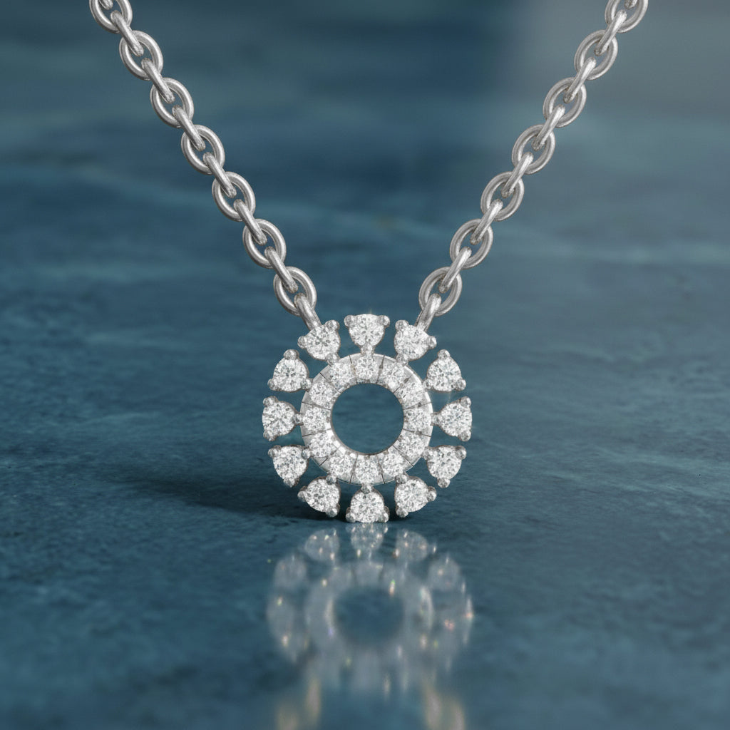 0.24 Carat Round Necklace | 14K Yellow Gold