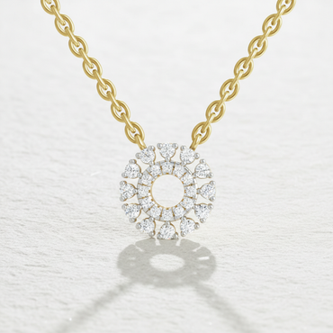 0.24 Carat Round Necklace | 14K Yellow Gold