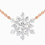 2.04 ct Flower Pendant Necklace in 14K