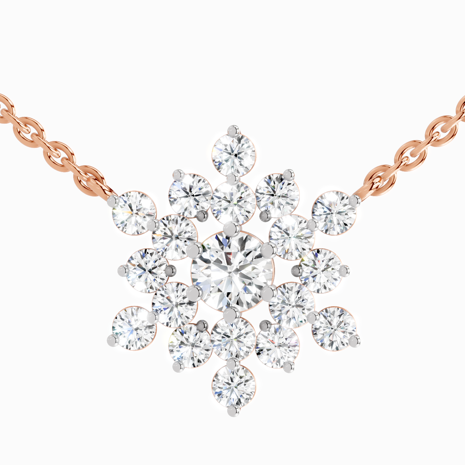 2.04 ct Flower Pendant Necklace in 14K