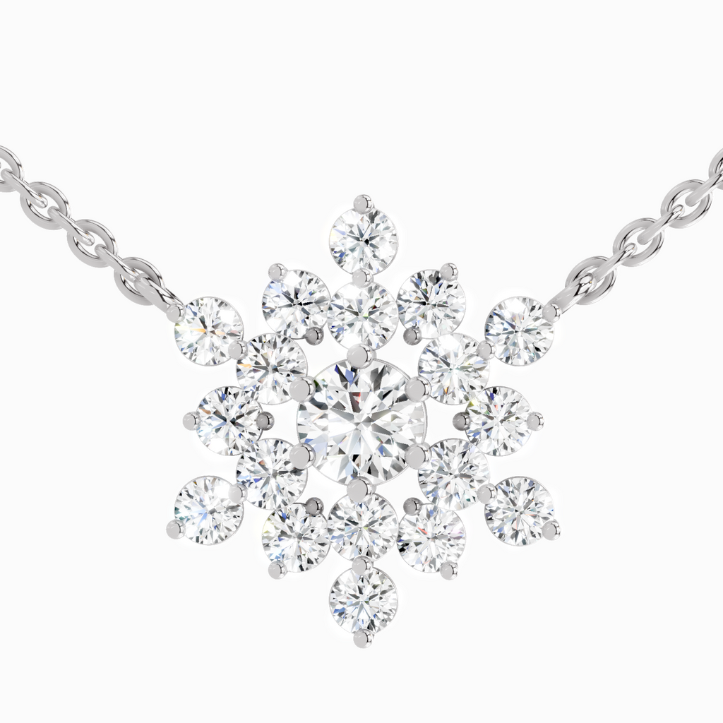 2.04 ct Flower Pendant Necklace in 14K