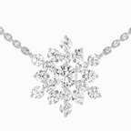 2.04 ct Flower Pendant Necklace in 14K
