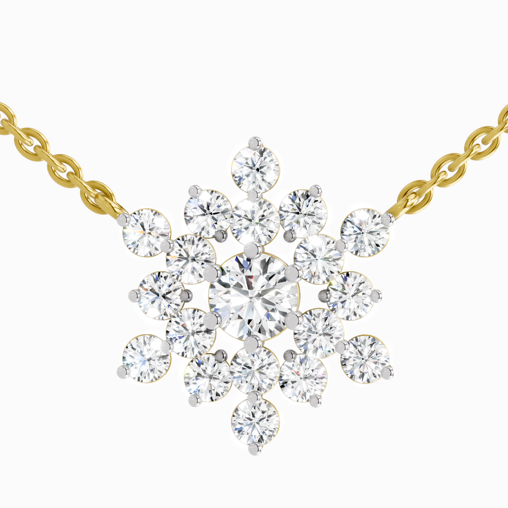 2.04 ct Flower Pendant Necklace in 14K