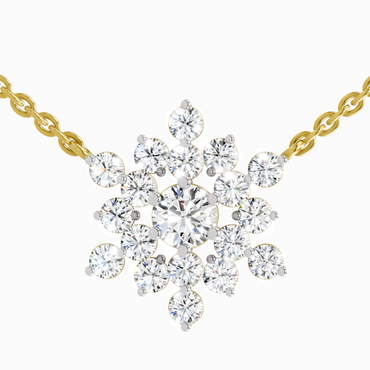 2.04 ct Flower Pendant Necklace in 14K