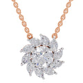 3.30 Ct Floral Diamond Necklace in 14K