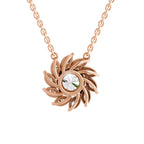 3.30 Ct Round Shape Floral Diamond Necklace | 14K Yellow Gold