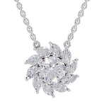 3.30 Ct Floral Diamond Necklace in 14K