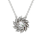 3.30 Ct Floral Diamond Necklace in 14K