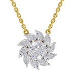 3.30 Ct Floral Diamond Necklace in 14K
