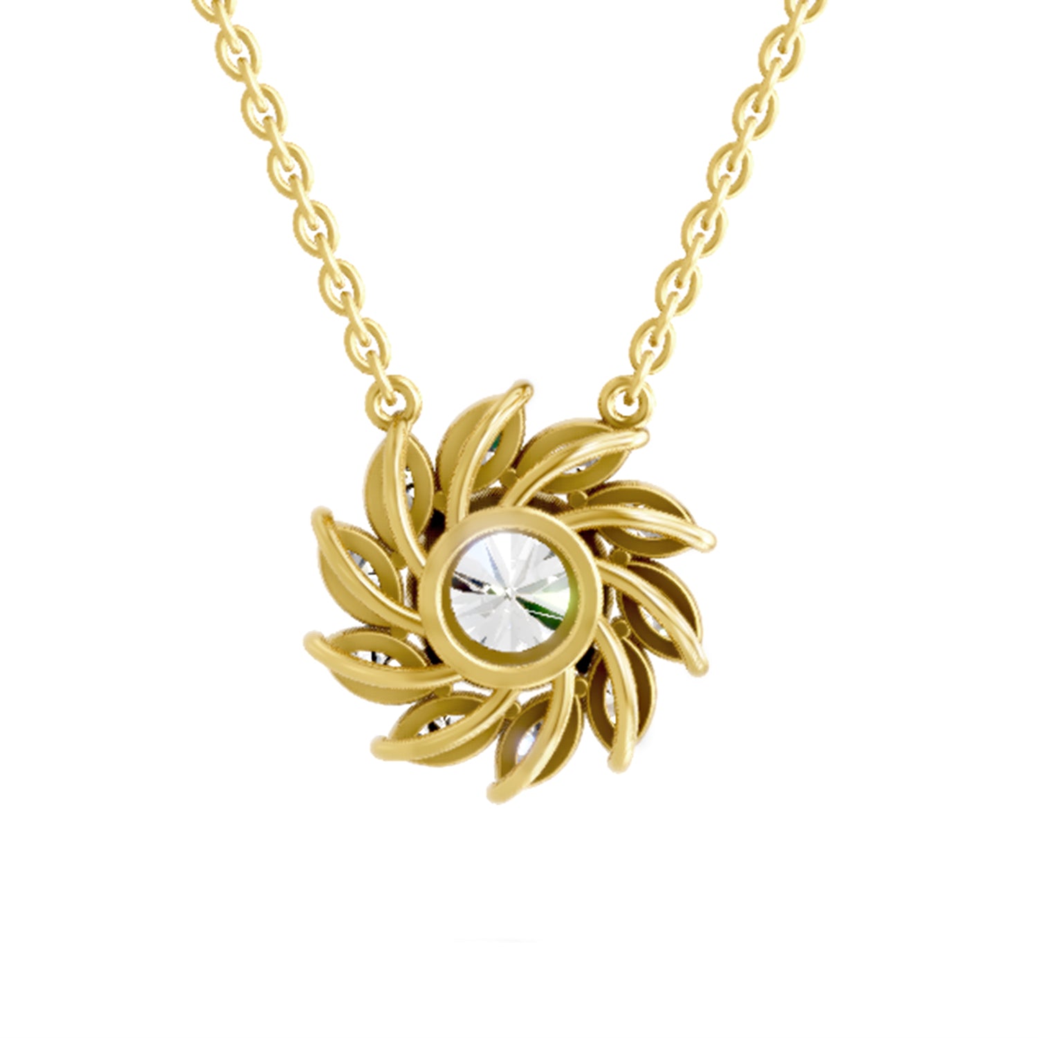3.30 Ct Floral Diamond Necklace in 14K