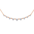 2.97 Ct Round Shape Diamond Necklace | 14K Rose Gold