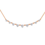 2.97 Ct Round Shape Diamond Necklace | 14K Yellow Gold