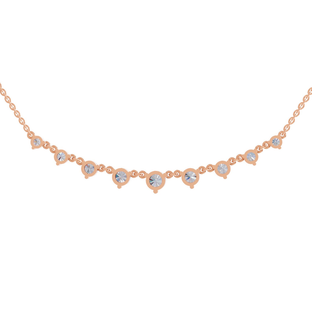 2.97 Ct Round Shape Diamond Necklace | 14K Yellow Gold