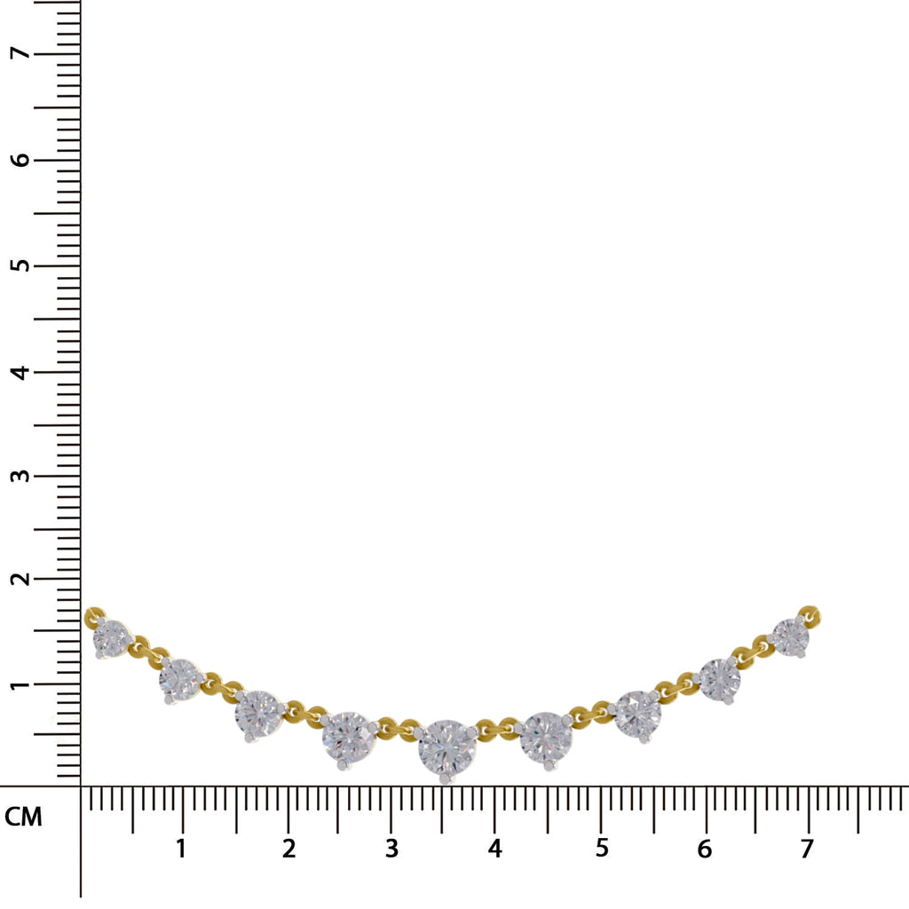 2.97 Ct Round Shape Diamond Necklace | 14K Yellow Gold