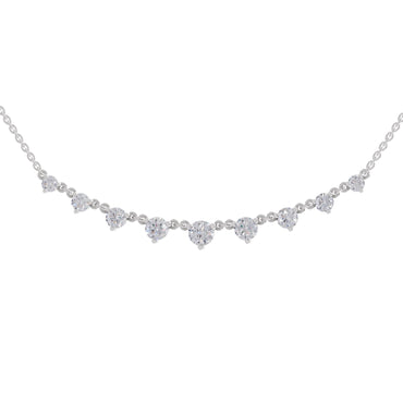 2.97 Ct Round Shape Diamond Necklace | 14K White Gold