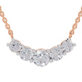 2.80 Ct Graduated Curved Diamond Necklace in 14K