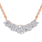2.80 Ct Graduated Curved Diamond Necklace in 14K
