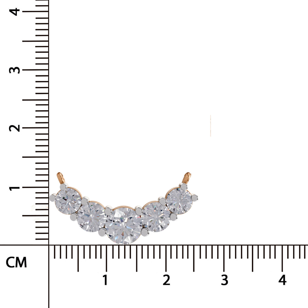 2.80 Ct Graduated Curved Diamond Necklace | 14K Yellow Gold