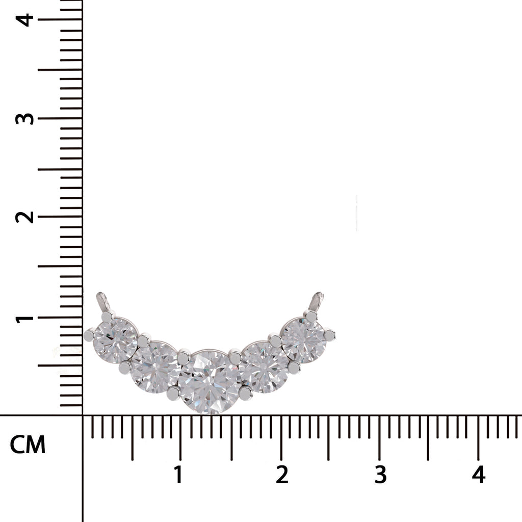 2.80 Ct Graduated Curved Diamond Necklace | 14K Yellow Gold