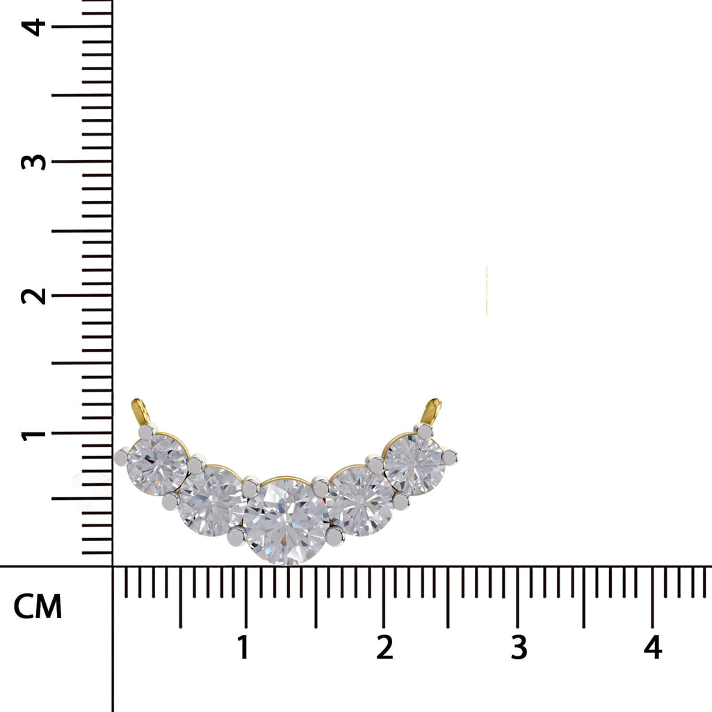 2.80 Ct Graduated Curved Diamond Necklace | 14K Yellow Gold